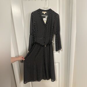 Michael Kors Black and White Polka Dot Dress